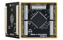 2. Shown is a SiBRAIN microcontroller card for PIC24.