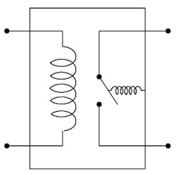 1. This schematic highlights the mechanical nature of the relay.