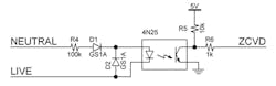 2. The zero-crossing voltage-detector (ZCVD) circuit employs an optoisolator. 2. The zero-crossing voltage-detector (ZCVD) circuit employs an optoisolator.