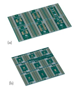 4. These bare-bones, generic carrier PCBs allow users to test the two package styles of the TXU0304-Q1 voltage-level translator as an interface between two circuit functions and signal levels.
