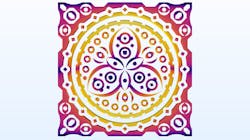 5. Shown is the electric-field distribution on the unit cell of the frequency-selective surface at 1.9 GHz. 5. Shown is the electric-field distribution on the unit cell of the frequency-selective surface at 1.9 GHz.