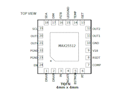The MAX25512 LED backlight driver operates down to 3 V on battery input after startup without the addition of a pre-boost converter, protecting the display from power disruptions. The IC features multiple feedback loops for control. The MAX25512 LED backlight driver operates down to 3 V on battery input after startup without the addition of a pre-boost converter, protecting the display from power disruptions. The IC features multiple feedback loops for control.