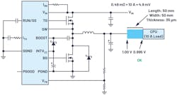 2. Here, dc-dc output voltage drop occurs with a wider PCB trace.