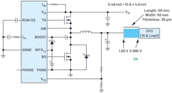 2. Here, dc-dc output voltage drop occurs with a wider PCB trace. 2. Here, dc-dc output voltage drop occurs with a wider PCB trace.