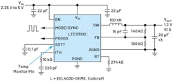 10. An LTC3310S temperature sense pin. 10. An LTC3310S temperature sense pin.