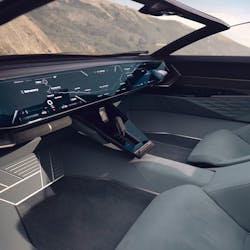 In autonomous mode, the skysphere&rsquo;s driver controls retract to provide more cabin space. (Source: Audi)