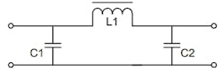 5. Shown is a Pi-type EMI filter (Image from Reference 9) 5. Shown is a Pi-type EMI filter (Image from Reference 9)