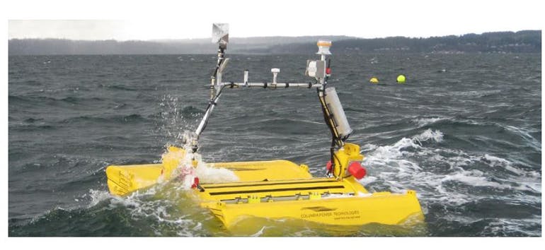 Wave Energy Buoy System (WEBS) project: C-Power plans to use the same technology at larger and smaller scales to enable new types of applications for offshore markets. These include oil and gas exploration and production, offshore carbon sequestration, oceanographic research, aquaculture, and homeland defense. (Courtesy of Vicor)