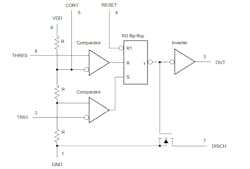 3. A 555 timer includes a resistor divider that establishes threshold levels for two comparators. 3. A 555 timer includes a resistor divider that establishes threshold levels for two comparators.