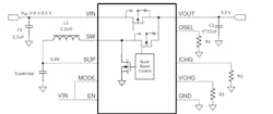 1. Among the various application configurations using the TPS61094, this one shows it charging the supercapacitor or boosting it to power the load. 1. Among the various application configurations using the TPS61094, this one shows it charging the supercapacitor or boosting it to power the load.