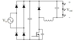 1. Shown is a quasi-resonant floating buck-converter power stage. (Image from Reference 2)