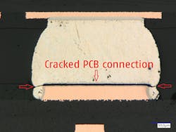 1. Broken ball to PCB connection due to thermal stress. 1. Broken ball to PCB connection due to thermal stress.
