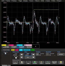 5. A rail probe (blue trace) offers a higher SNR than a 10x passive probe (red trace). 5. A rail probe (blue trace) offers a higher SNR than a 10x passive probe (red trace).