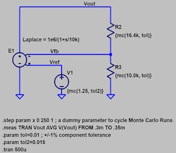 7. Schematic for tolerance analysis using Monte Carlo distribution. 7. Schematic for tolerance analysis using Monte Carlo distribution.
