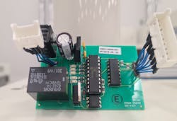 5. Assembled PCB that includes a multiplexer, a microcontroller, and the optocoupler on the bottom. 5. Assembled PCB that includes a multiplexer, a microcontroller, and the optocoupler on the bottom.