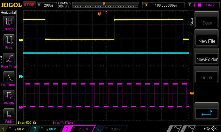 10. Waveform when input frequency is 0.5 kHz.
