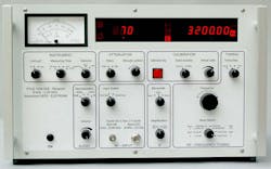 This EMI receiver (FCLE 1535) covers the frequency range from 9 kHz to 3.25 GHz. (Image from Reference 1) This EMI receiver (FCLE 1535) covers the frequency range from 9 kHz to 3.25 GHz. (Image from Reference 1)