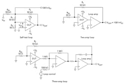 These three circuits can be used to measure quiescent current. (Image from Reference 2) These three circuits can be used to measure quiescent current. (Image from Reference 2)