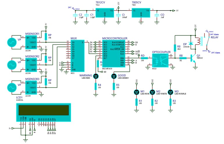 3. Electronic schematic for testing mode.