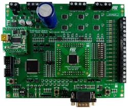 4. The EVAL-L99DZ200 evaluation board consists of a larger motherboard into which a smaller daughterboard is plugged.