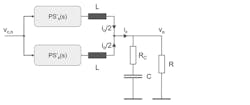 6. Buck converter with two phases; output capacitor and load are unchanged. 6. Buck converter with two phases; output capacitor and load are unchanged.
