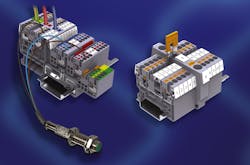 1. The latest push-in technology for DIN rail terminal blocks allows for 33% more wire density. 1. The latest push-in technology for DIN rail terminal blocks allows for 33% more wire density.