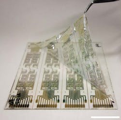 1. Ultra-thin, flexible circuits make many applications practical. (Credit: Yamagata University via Nature) 1. Ultra-thin, flexible circuits make many applications practical. (Credit: Yamagata University via Nature)