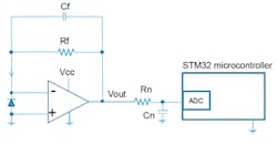 1. One basic application for the TSV772 is as a photodiode amplifier for the low current-output levels of these common optical transducers.