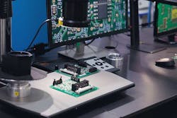 1. An inspection system with a digital microscope is used to check the quality of PCB soldering.