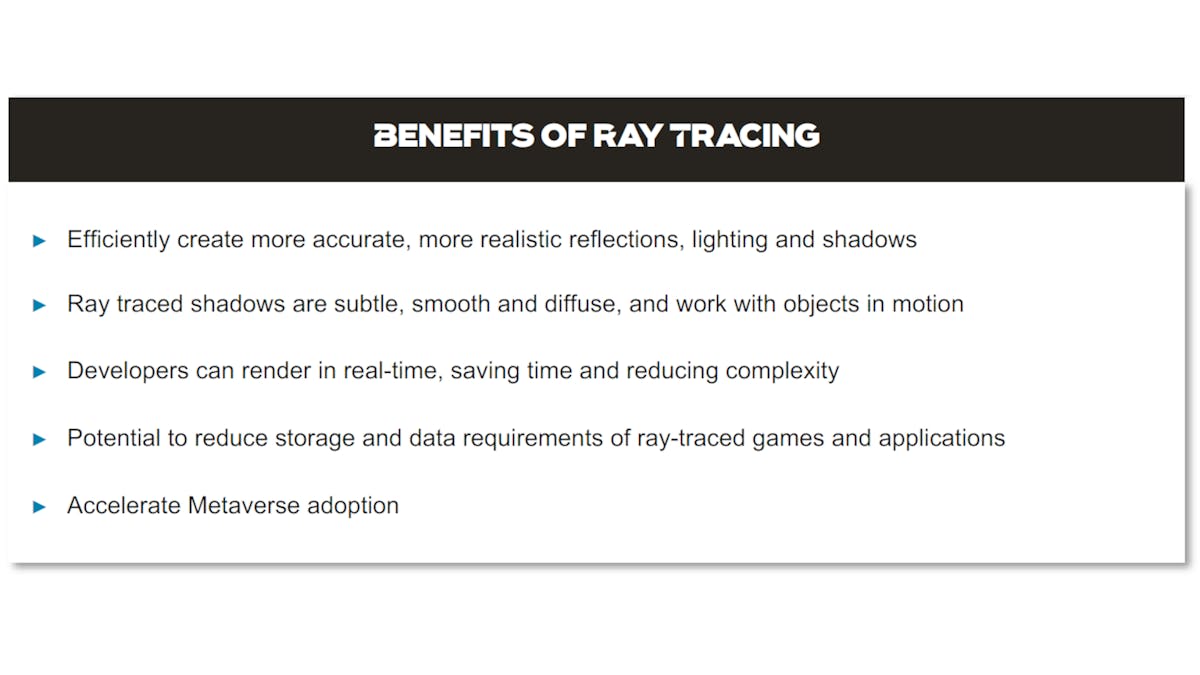 3. Ray tracing significantly improves 3D graphical presentation.
