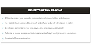 3. Ray tracing significantly improves 3D graphical presentation.