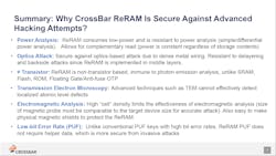 3. ReRAM can be secured against a wide range of attacks. 3. ReRAM can be secured against a wide range of attacks.