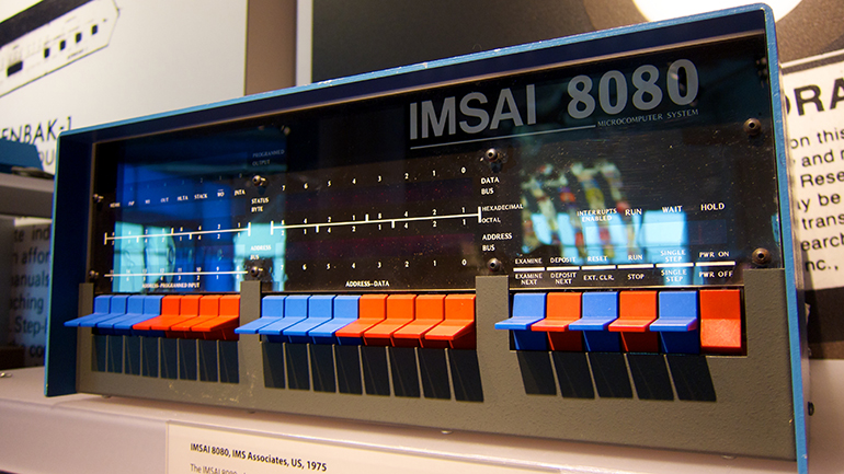 2. The IMSAI 8080 is housed an Intel 8080 microprocessor with S-100 cards providing peripheral and memory support. (Courtesy of Wikipedia, Don DeBold)