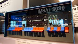 2. The IMSAI 8080 is housed an Intel 8080 microprocessor with S-100 cards providing peripheral and memory support. (Courtesy of Wikipedia, Don DeBold) 2. The IMSAI 8080 is housed an Intel 8080 microprocessor with S-100 cards providing peripheral and memory support. (Courtesy of Wikipedia, Don DeBold)