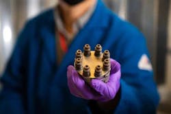 Close-up of the freeze-thaw battery developed by the PNNL team. (Courtesy of Andrea Starr/Pacific Northwest National Laboratory) Close-up of the freeze-thaw battery developed by the PNNL team. (Courtesy of Andrea Starr/Pacific Northwest National Laboratory)