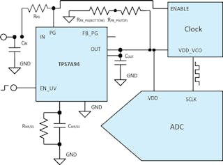 2. The schematic represents a typical application circuit for TPAS94.