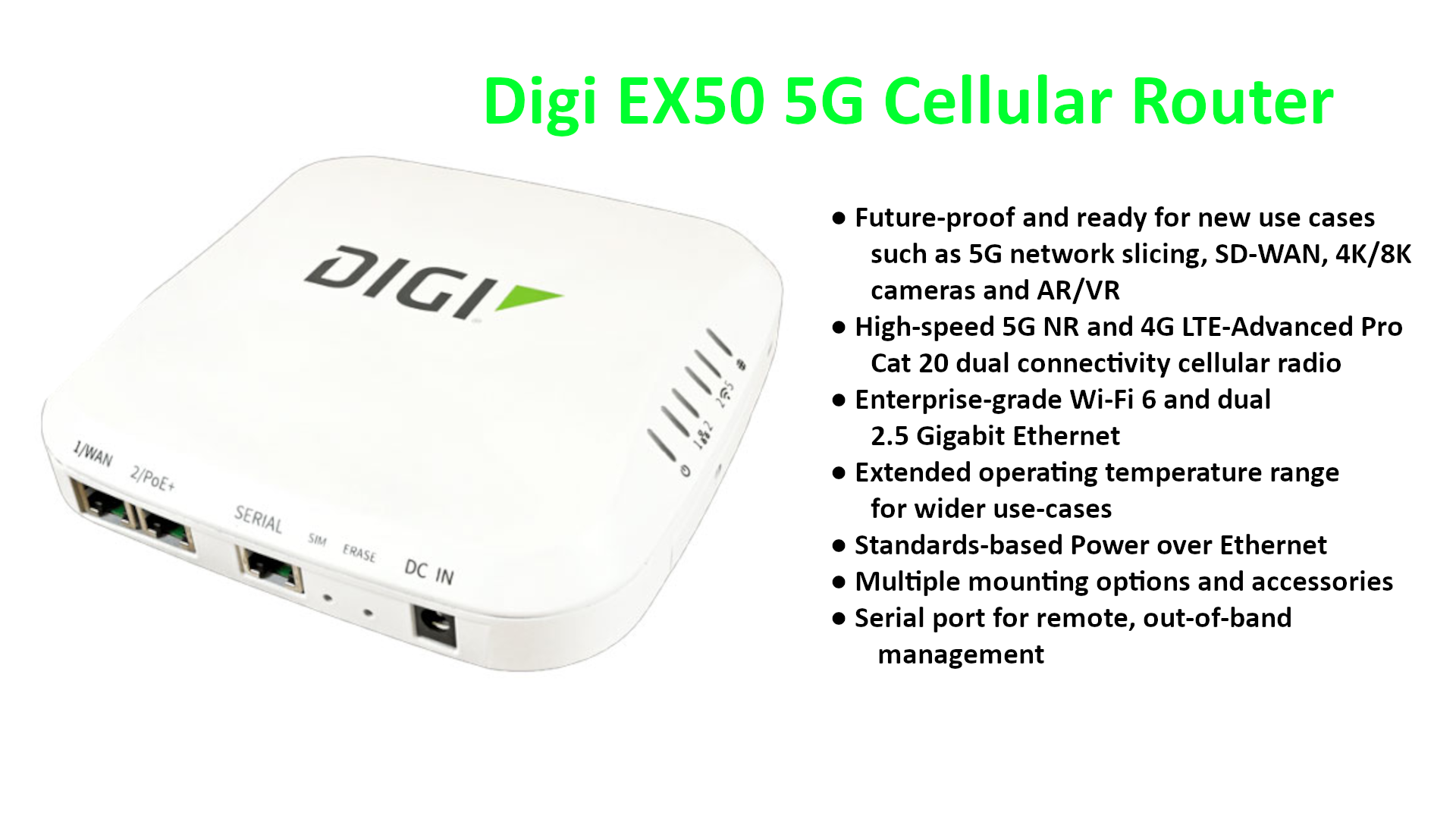 3. The Digi EX50 delivers private cellular support to the enterprise.