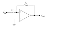 2. The basic design of an op-amp inverting circuit.