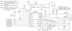 3. The complete application circuit also requires some external passive components “tuned” to the application specifics. The datasheet shows some suggested initial values. 3. The complete application circuit also requires some external passive components “tuned” to the application specifics. The datasheet shows some suggested initial values.