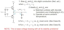 1. This is a basic class AB push-pull amplifier output circuit. (Image from Reference 1) 1. This is a basic class AB push-pull amplifier output circuit. (Image from Reference 1)