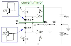 2. Shown is a Class AB amplifier biasing circuit. (Image from Reference 1)