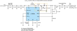 4. This SEPIC application employs the LT8334 40-V, 5-A nonsynchronous monolithic boost IC. The SEPIC converter hot loop, highlighted in yellow, includes both a discrete catch diode and a coupling capacitor without compromising emissions. 4. This SEPIC application employs the LT8334 40-V, 5-A nonsynchronous monolithic boost IC. The SEPIC converter hot loop, highlighted in yellow, includes both a discrete catch diode and a coupling capacitor without compromising emissions.