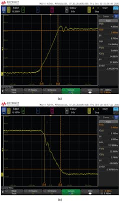 6. The LT3950 controlled switching slew rate of 2 V/ns rise and 2 V/ns fall maintains high efficiency and low EMI in LED-driver applications with little switching node ring. 6. The LT3950 controlled switching slew rate of 2 V/ns rise and 2 V/ns fall maintains high efficiency and low EMI in LED-driver applications with little switching node ring.