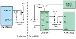 3. Block diagram of 1-Wire communication and charging. 3. Block diagram of 1-Wire communication and charging.