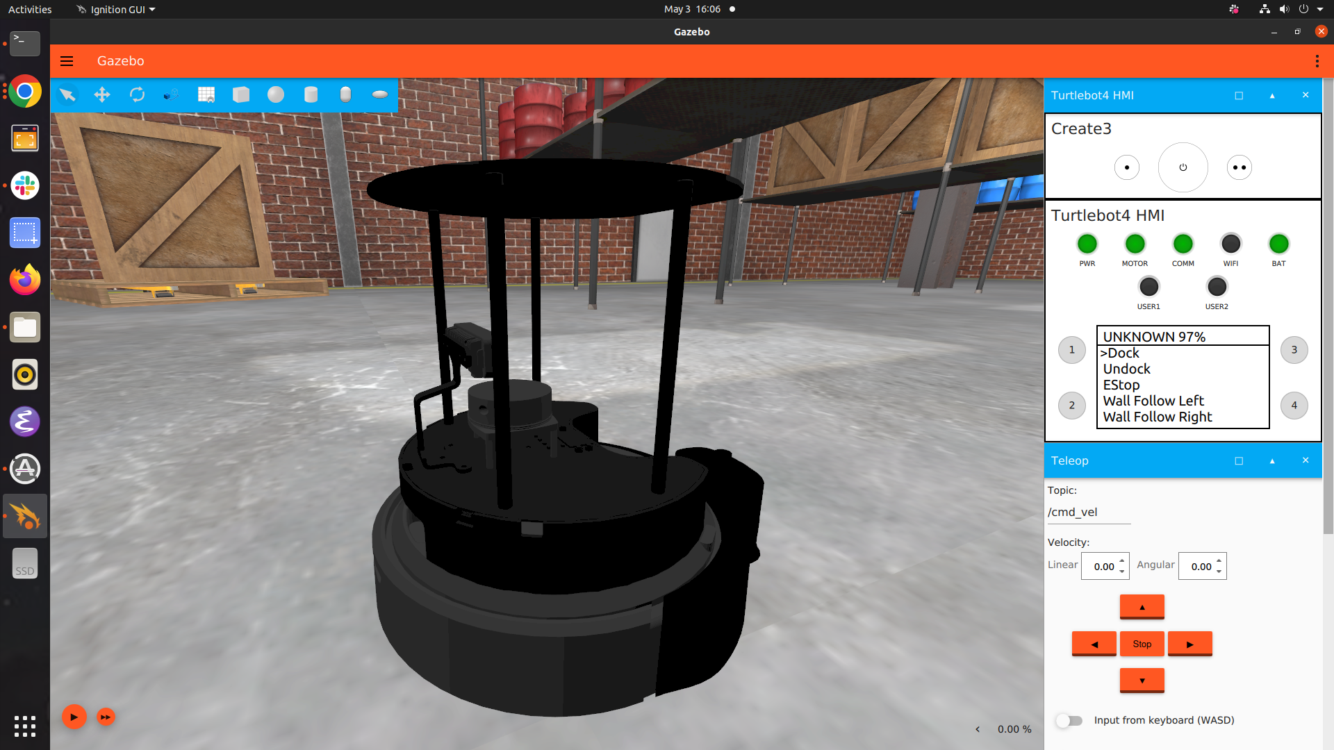 2. The Gazebo robot simulation software supports the Turtlebot 4.
