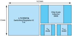 2. Space requirements of a switch-mode voltage converter for an output current of 3 A. 2. Space requirements of a switch-mode voltage converter for an output current of 3 A.