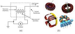 1. Shown is current transformer operation and various transformer examples.