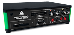 2. The Analog Discovery Pro 5250 includes a dual channel analog and 32-channel digital oscilloscope in addition to network, spectrum and logic analyzer support. 2. The Analog Discovery Pro 5250 includes a dual channel analog and 32-channel digital oscilloscope in addition to network, spectrum and logic analyzer support.