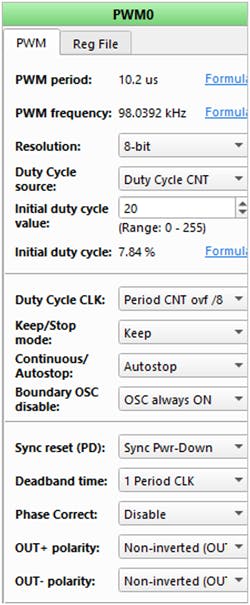 14. PWM0 configuration. 14. PWM0 configuration.