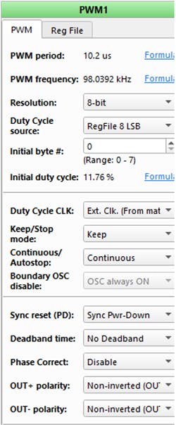 16. PWM1 configuration. 16. PWM1 configuration.